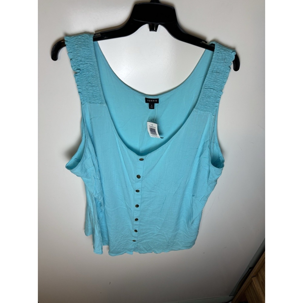 Torrid BUTTON-UP TANK - BRIGHT BLUE Women's Size 5 (5X) NWT